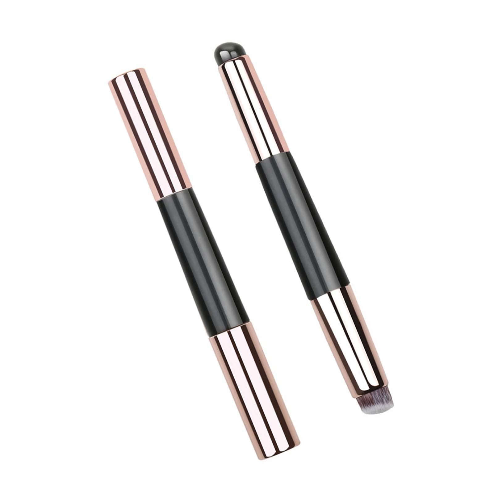 

2 в 1 силиконовая кисть для губ, кисть для пудры, аппликатор для помады, кисть для консилера, двухсторонняя кисть для макияжа для женщин чёрный