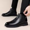 WAERTA 2024 Winter Fashion Leather Men Chelsea Boots Brand Designer Italy Dress Boots Men Casual Warm Plush Business Ankle Boots