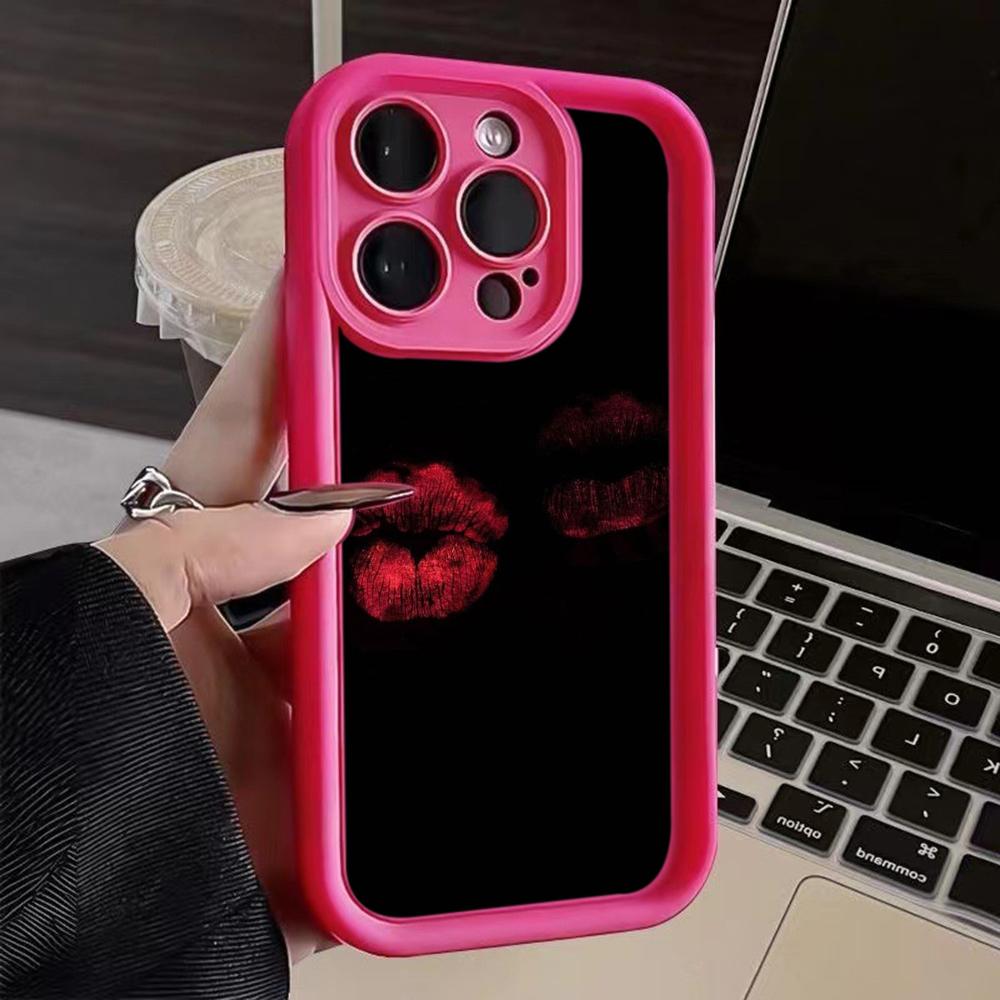

LZ22 Lips Kiss Digital Design силиконовый чехол для телефона iPhone 11 13 14 15 16 Pro Max 7 8 16 Plus 12 mini XS Max XR противоударный задний чехол for iPhone 16 Pro Max