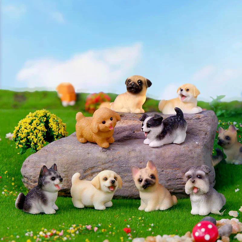1PC Resin Craft Miniature Figure Tiny For Bonsai Microlandscape Fairy Garden Decor Cute Small Dog Puppy Animal Decoration