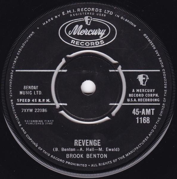 

7inch Record BROOK BENTON - Revenge 45AMT1168 MERCURY 1962 UK Soul/Funk Used