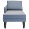 Blue Cord Fabric Chaiselongue with Cushion