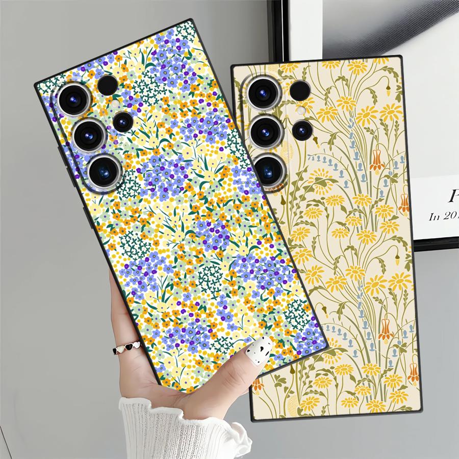 Funda Handyhülle Case für Samsung Galaxy S26 Ultra S25 Plus S20 Ultra S24 Note 20 8 9 10 S23 S10 S9 S21 FE Frische Blumen