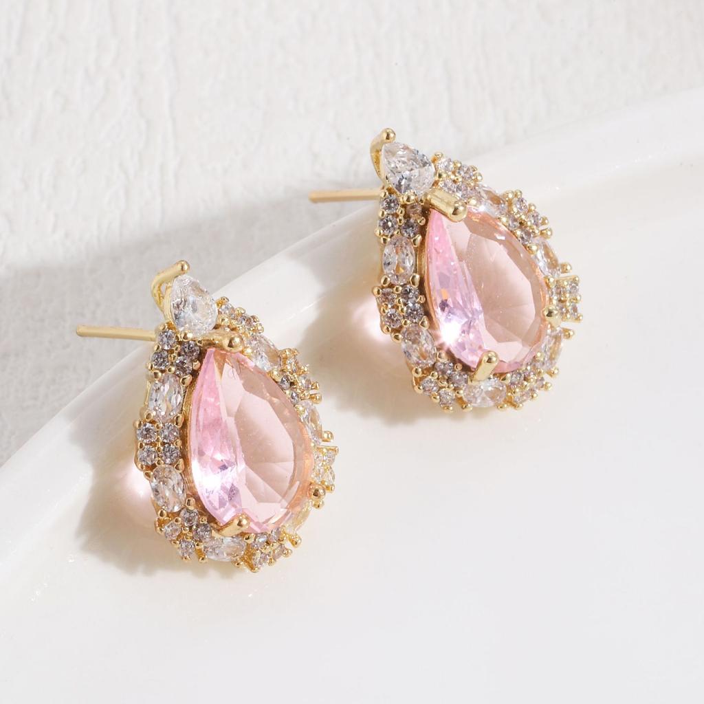 Water Drop Necklace Women'S Light Luxury Personality Temperament Banquet Ring Earrings Necklace Set