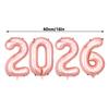 Happy New Year 2026 Balloons Gold Silver Pink Black Number 2026 Foil Balloons 16/32/40in Multicolour Happy New Year Banner