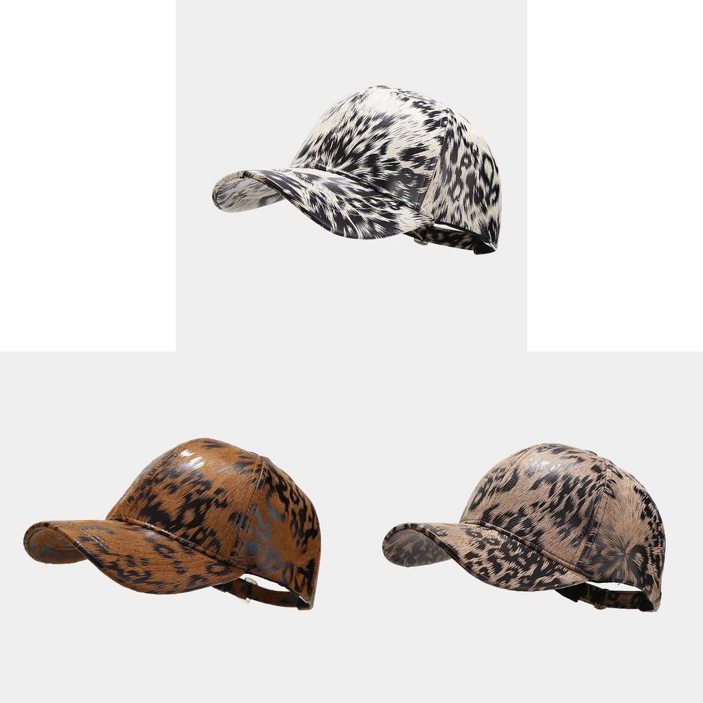 No Ip Classic Baseball Cap With Leopard Print Leather In Autumn Winter For Outdoor Fashion
