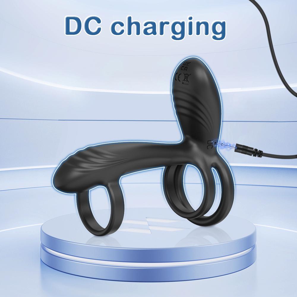 Remote Control Dual Penis Ring Vibrator for Men Delay Time Prostate Massager Cock Rings Twisting Vibrating Sex Toy for Men