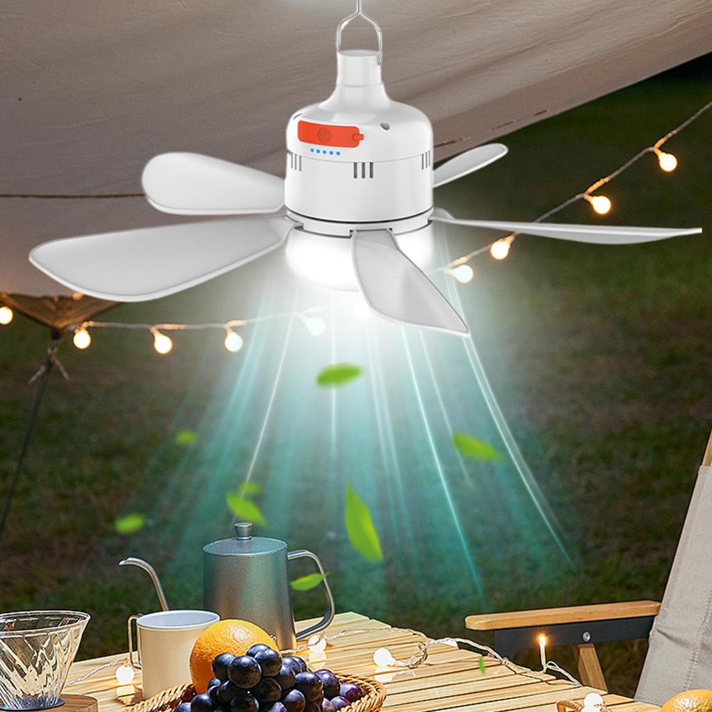 Fernbedienung Großer Deckenventilator Kabelloser Ventilator für den Außenbereich Gazebo Ventilator Tragbares LED-Nachtlicht Campingventilator Deckenventilator