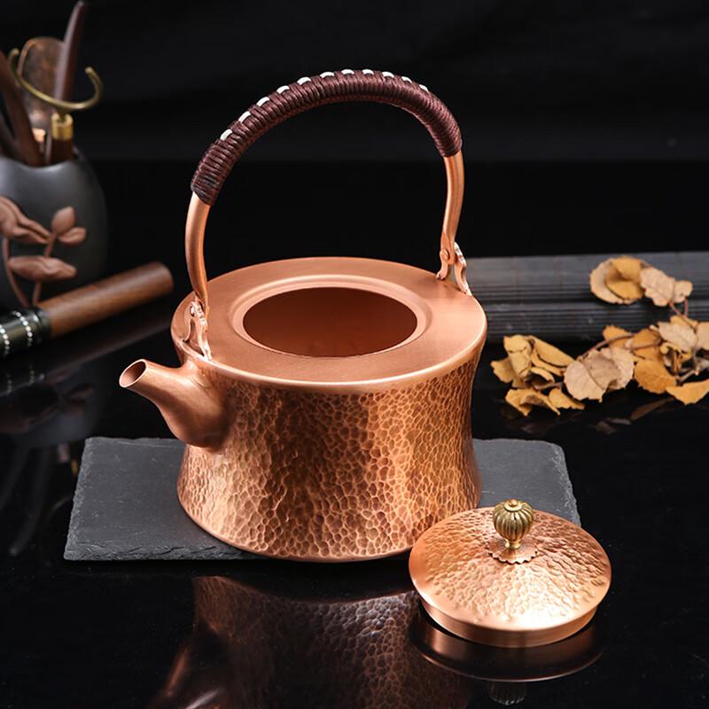 Tibetan Style Hammered Copper Tea Pot