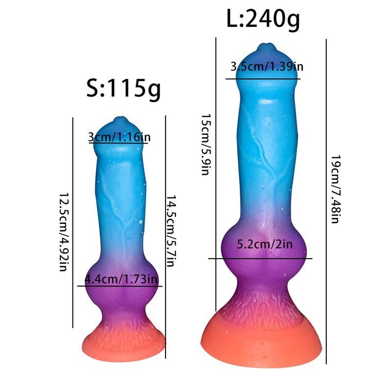 Glow-in-The-Dark Realistic Canine Dildo - Animal Shape Fantasy Toy for Women, Liquid Silicone Adult Sex Toy, Extra Soft Penis Stimulator