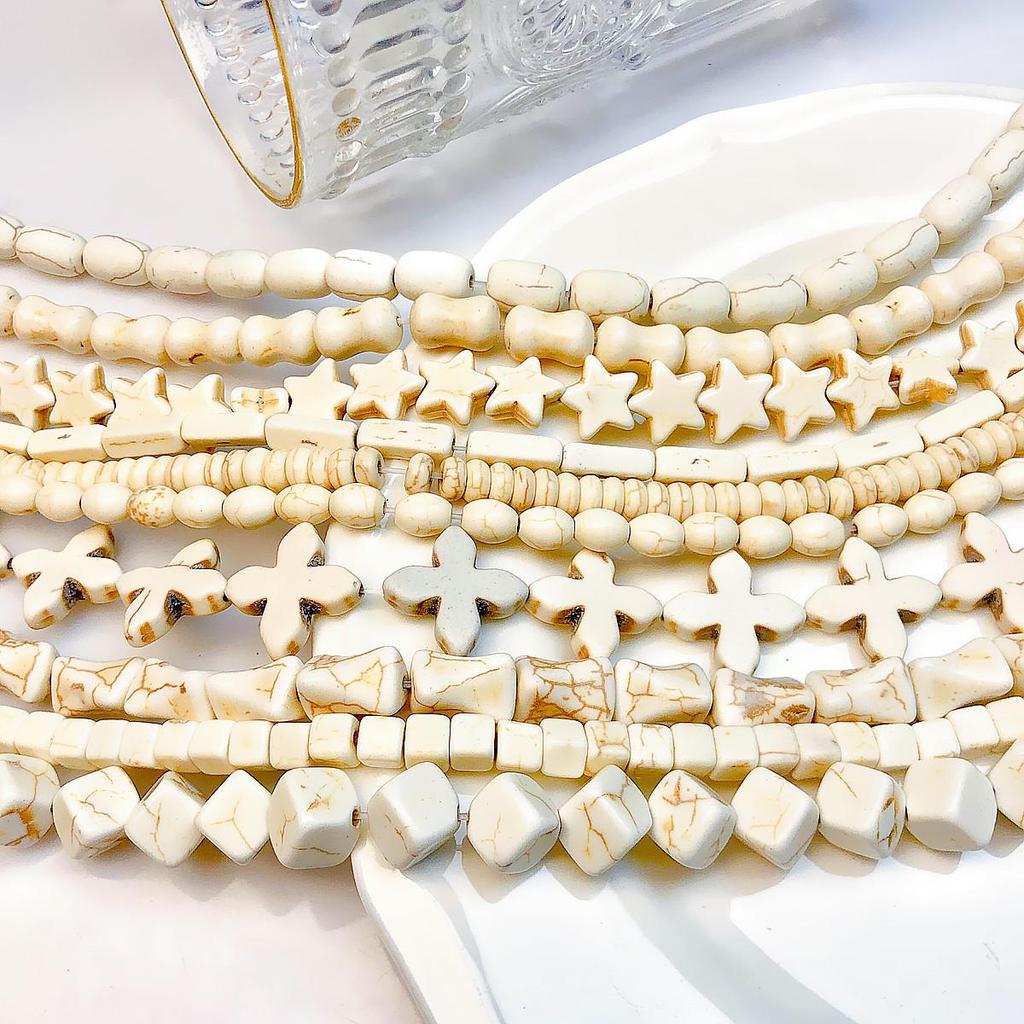 White Turquoise Beads for DIY Necklace Jewelry Accessories - Loose Spacer Beads