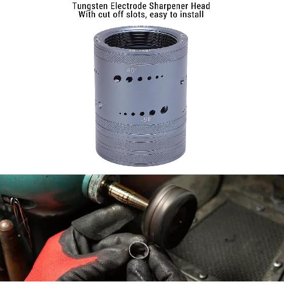 

Tungsten Sharpener, Tungsten Electrode Sharpener with Cut Off Slots and Offsets Tool Kit Steel Electrode Grinding Tool TIG Welding Tool Wheels Tig