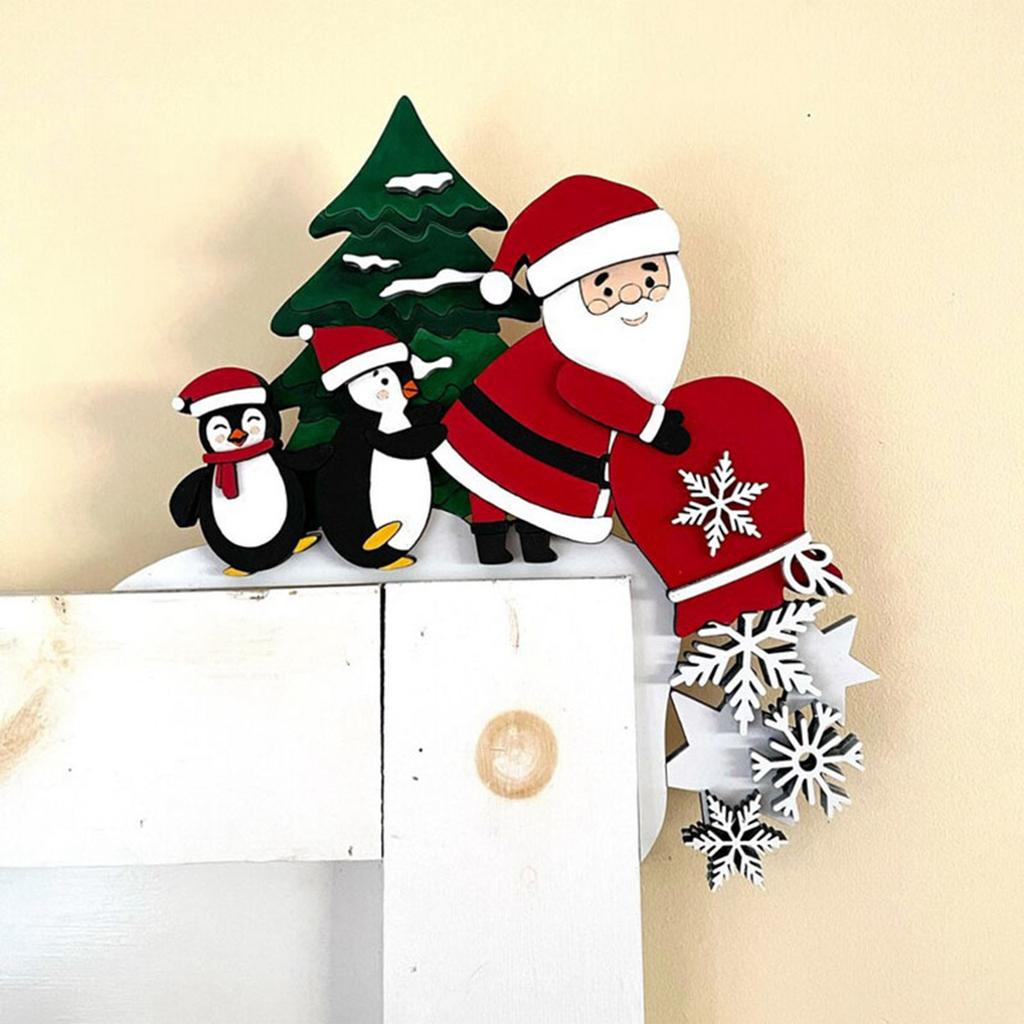 Christmas Door Toppers Top Door Frame Corner Sign Decoration Window Wall Diy Christmas Party Decoration Crafts