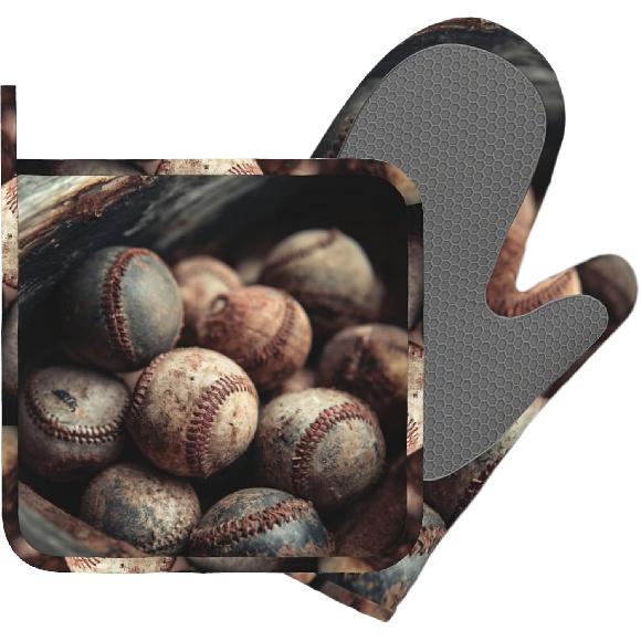 Day of The Dead Oven Mitt and Pot Holder with Silicone Heat Resistant Kitchen for Cooking BBQ Baking Grilling Cooking Protection