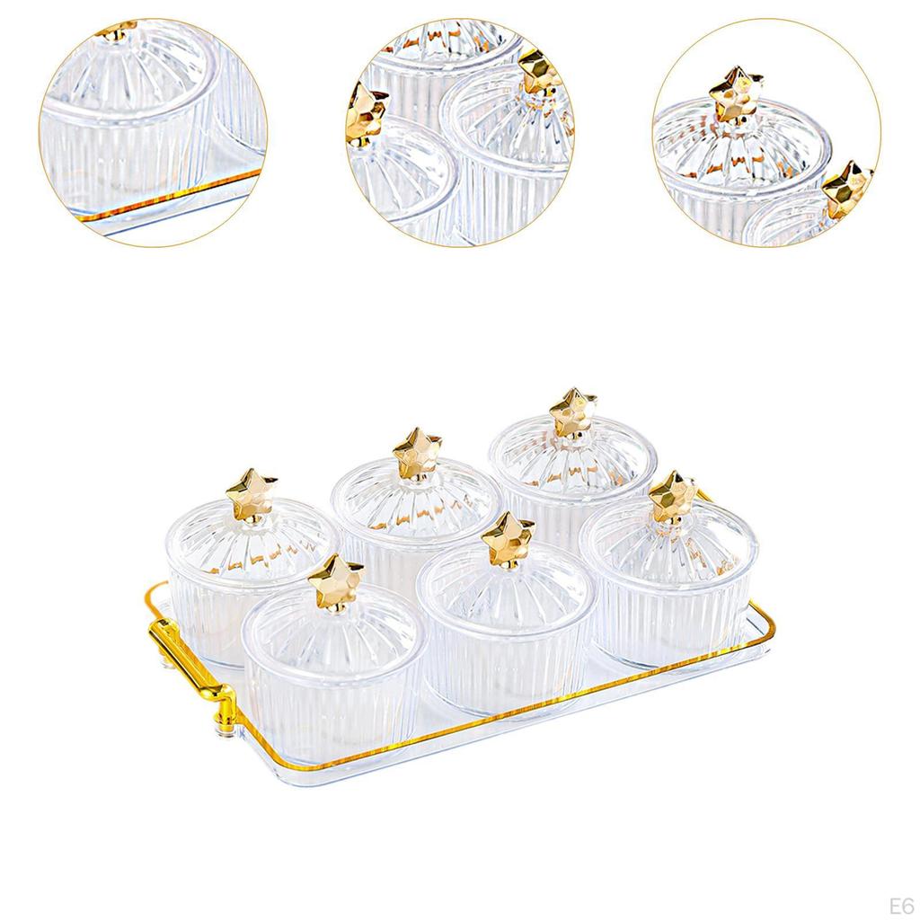 Dry Fruit Tray with Lid Desserts Serving Plate Decorative Divided Nut Bowl for Living