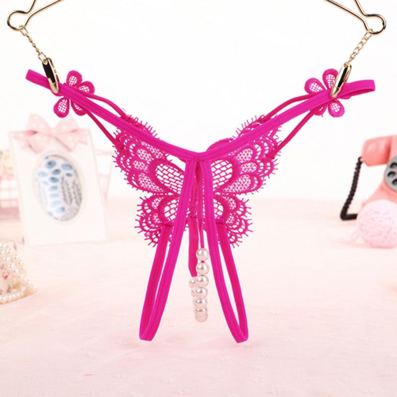 Butterfly Crotch Bead Massage Women's Thong 3348