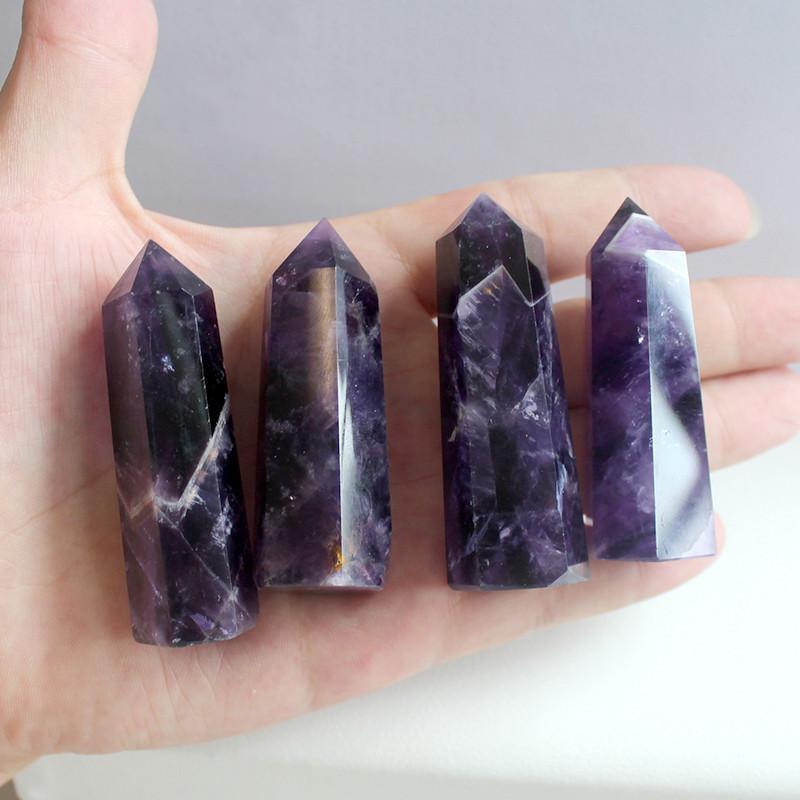 Exquisite Natural Purple Dream Amethyst Quartz Crystal Stone Point Hexagonal Wand