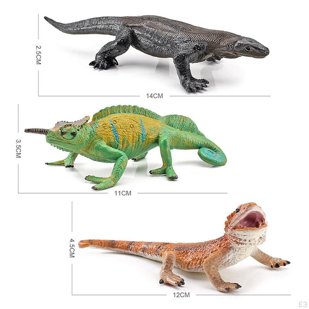 3 Pieces PVC Animals Action Figures Toys Simulation Solid Model Shelf Decor