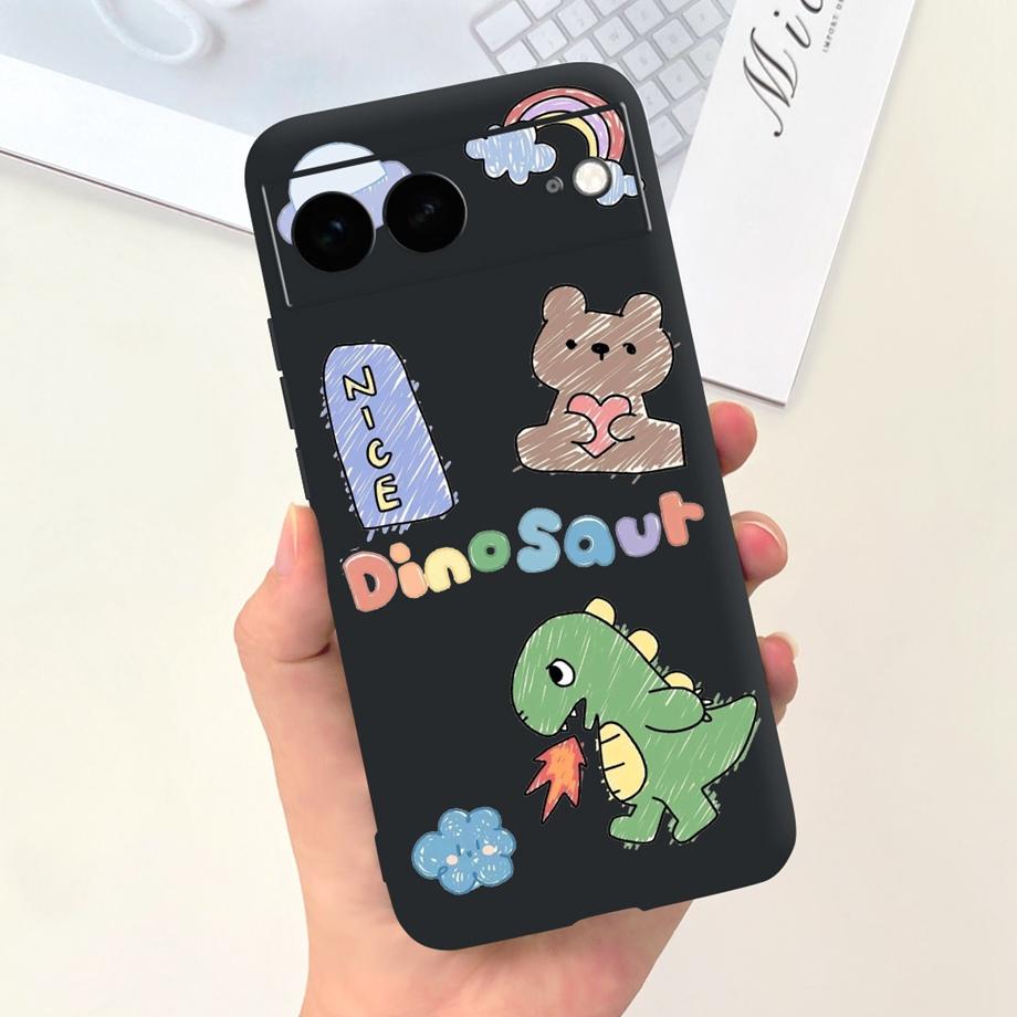 Für Google Pixel 7 Pro Hülle Weiche Silikon Handyhülle Für Pixel7 Google 7Pro Stoßfänger Niedliche Mode Cartoon Hülle Katze Mond Nacht Tasche