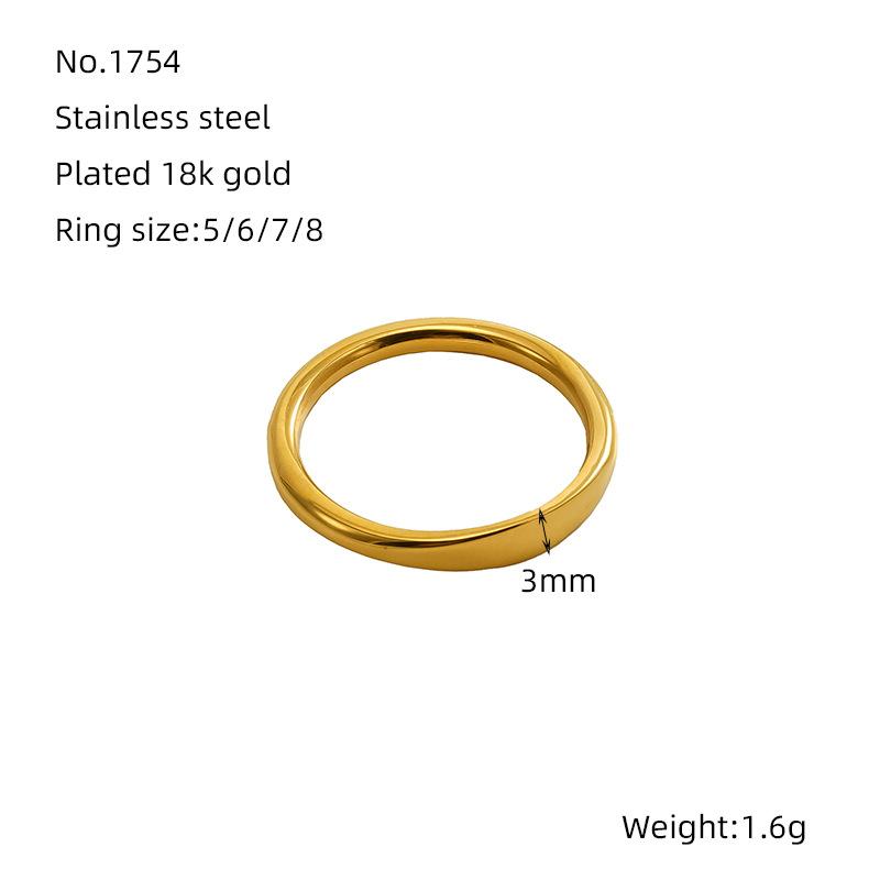 

Высококачественное глянцевое простое кольцо из титановой стали, женское, холодное, простое, модное, легкое, роскошное кольцо из 18-каратного золота из нержавеющей стали