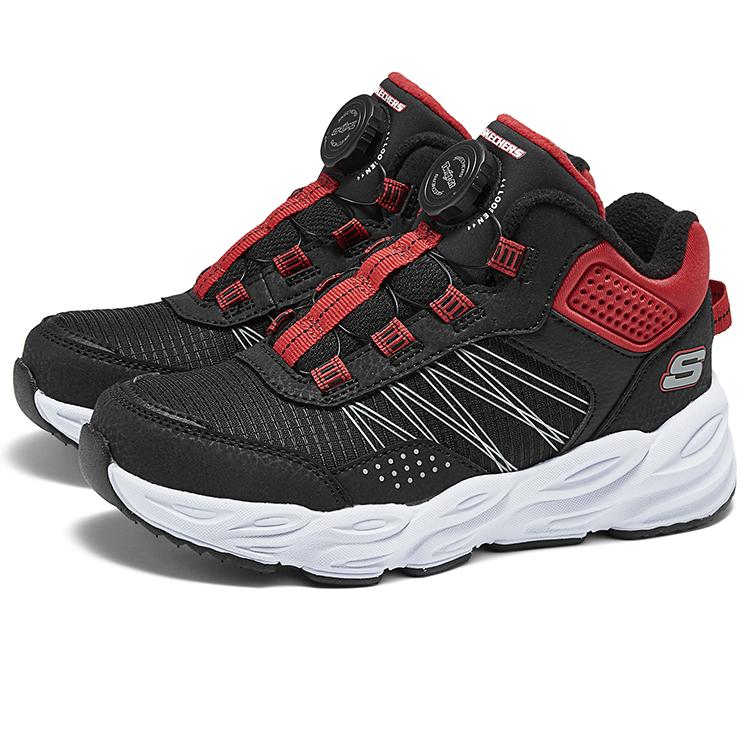 Skechers Kids Versatile Comfortable Non-Slip Durable Mid-Top Outdoor Shoes Kids Shoes Black 405291L-BKRD