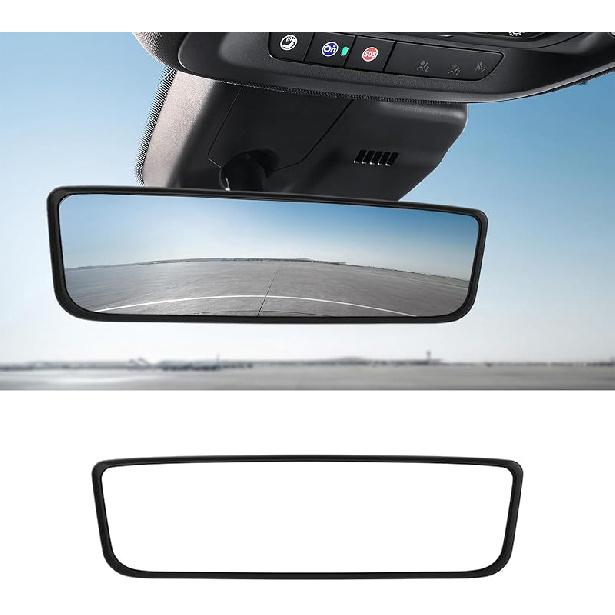 Car Rear View Mirror Protector Frame, Silicone Auto Rearview Edge Protection Cover Compatible with Model 3 Model Y, Interior Rear View Trim Frame