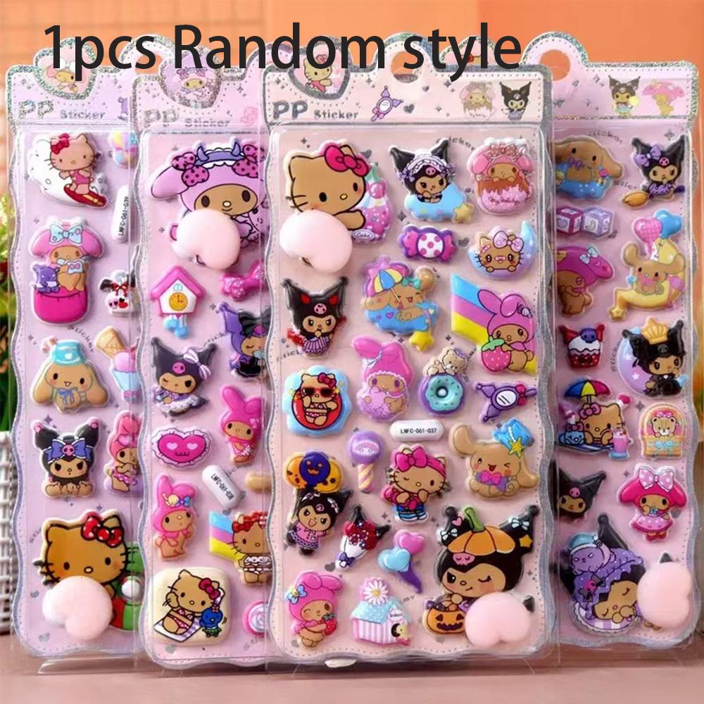 1 Piece Kawaii Sanrio Hello Kitty Soft Butt 3D Sticker Diy Laptop Scrapbook Phone Case Decoration Sticker Stress Relieving Gift