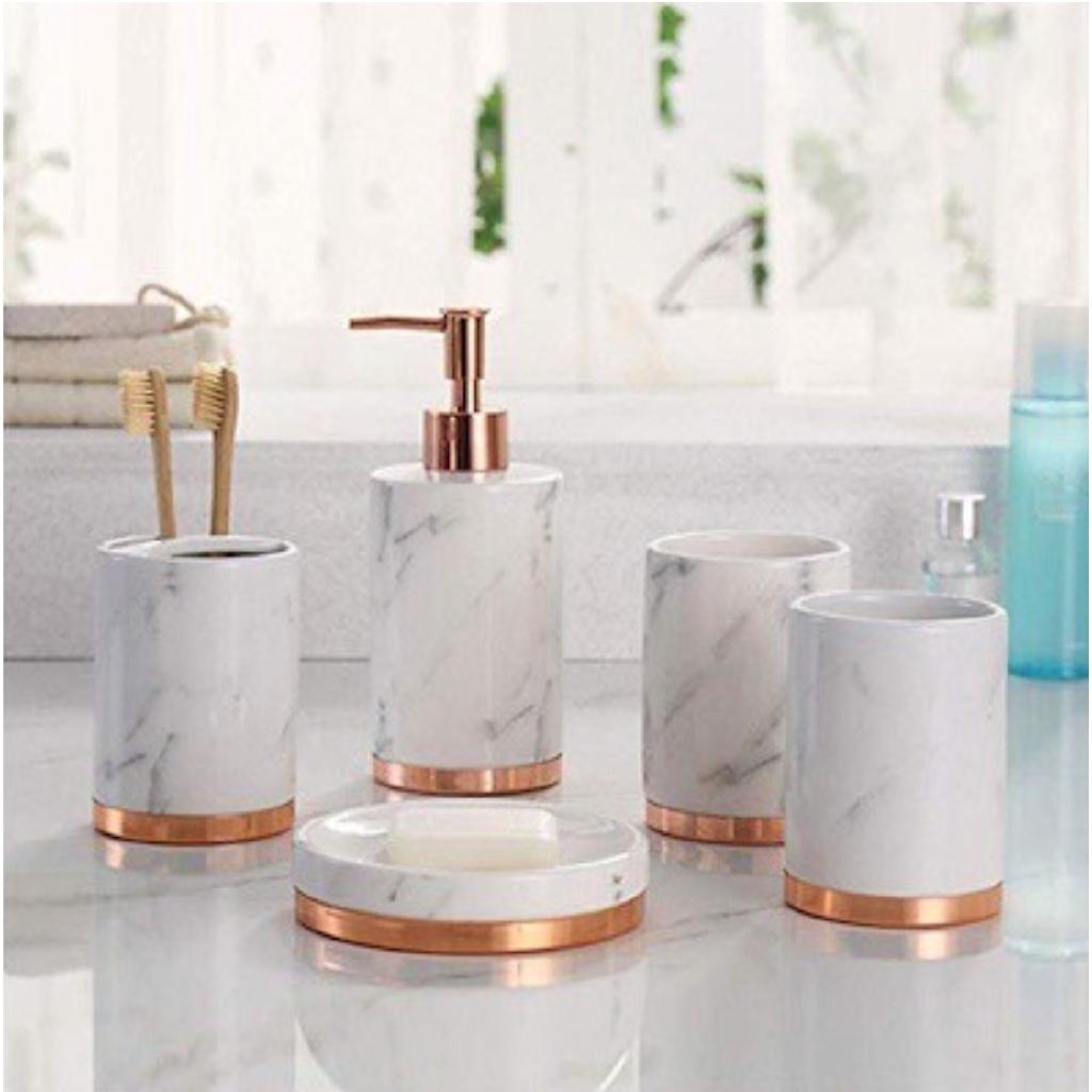 Homlly Marbi 5pcs Bathroom Accessory Set