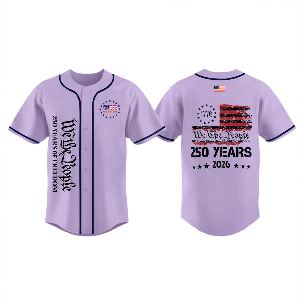 Womens Spring Tops Button Down Baseball Style Summer Shirts for Women We The 250 Years 2026 Casual T Shirts