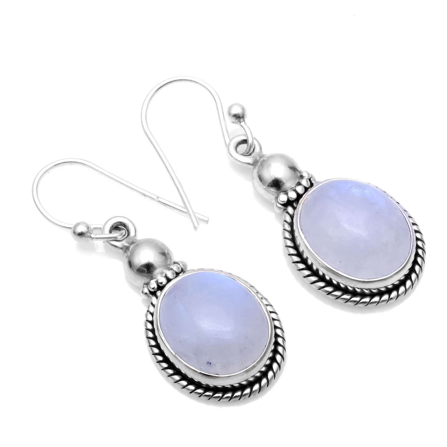 

Rainbow Moonstone Gemstone Earrings Solid 925 Sterling Silver Handmade Earrings Jewelry Gift For Women And Girls E-1446