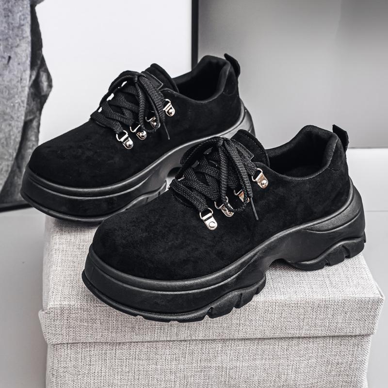 Autumn new thick-soled heightening outdoor leisure sports big head derby shoes