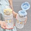 500ML Cute Cat Water Bottle With Lid Simple Straw Portable Plastic Cup For Kids Outdoor School Travel Drinking Water Bottles