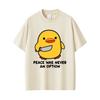 Peace Was Never An Option Funny Duck Goose Meme Graphic T Shirt Unisex Women Humor Casual Oversized Short Sleeve T-shirt Streetwear