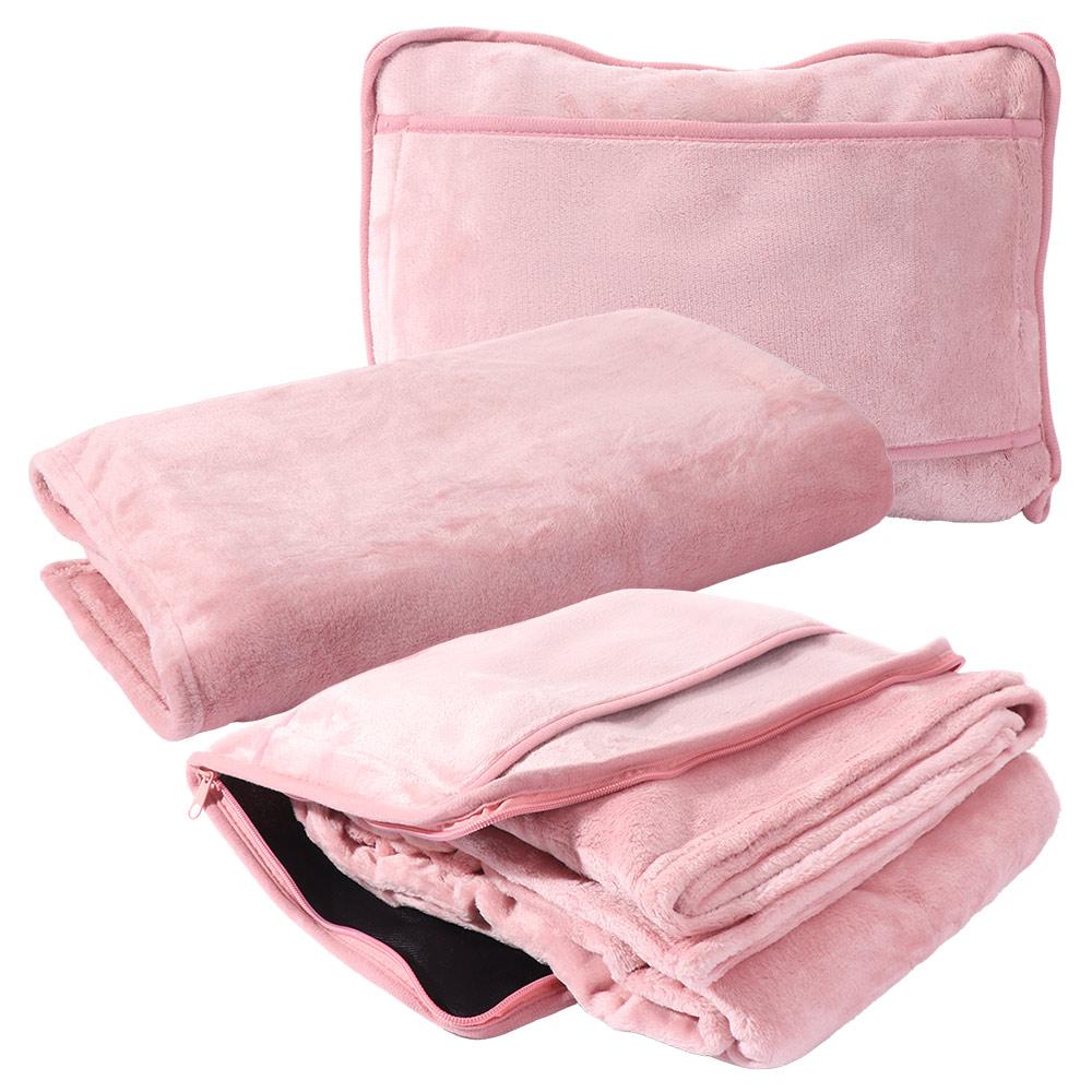 Warm Travel Pillow and Blanket Set 2 in 1 Soft Throw Pillow Compact Nap Quilt Household