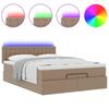 Ottoman Bed with Mattresses & LEDs Cappuccino Brown 140x200 cm