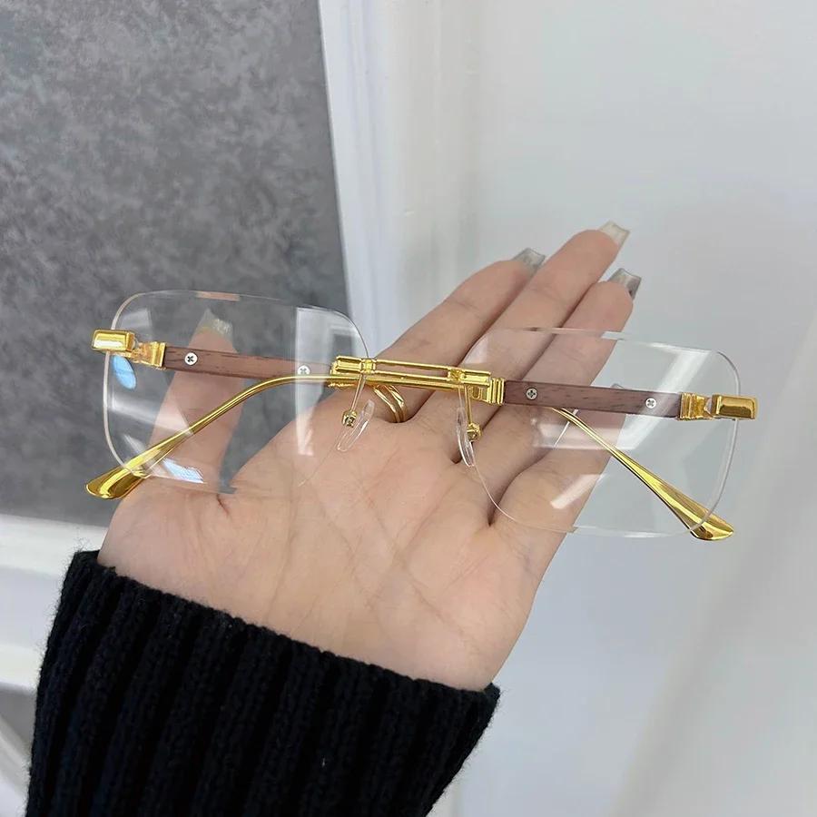 Fashion Stylish Square Eyeglasses Frames Women Men Transparent Clear Brand Designer Optical Rimless Cute