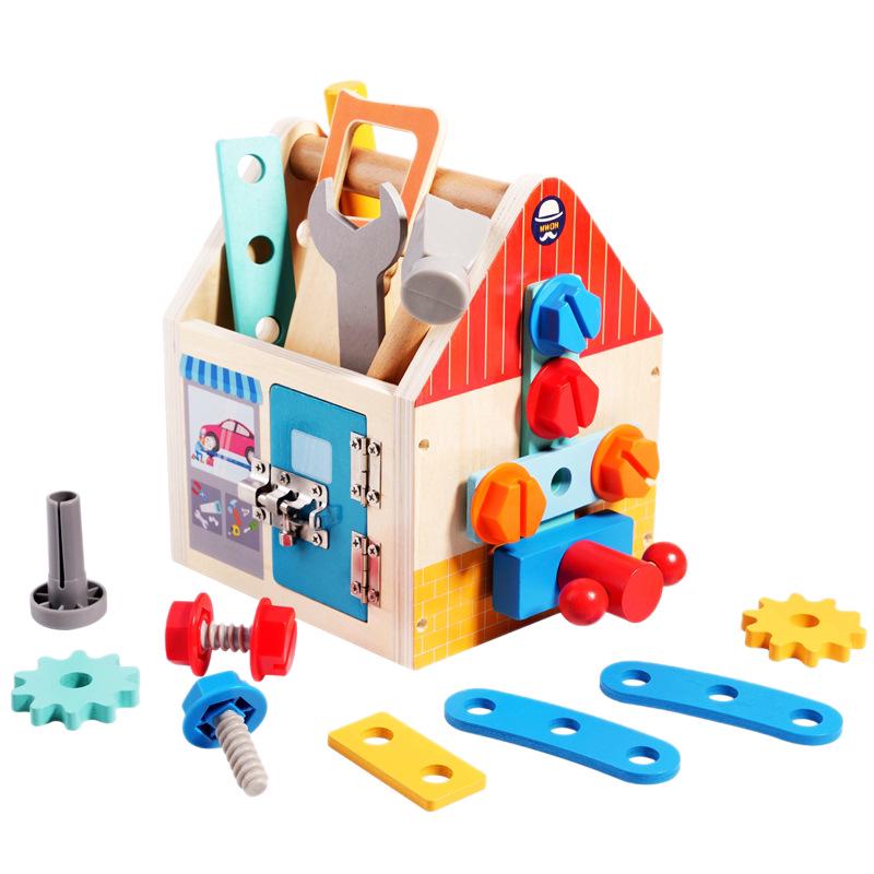 Children's Wooden Toolbox Educational Role-Play Toy for Boys and Girls