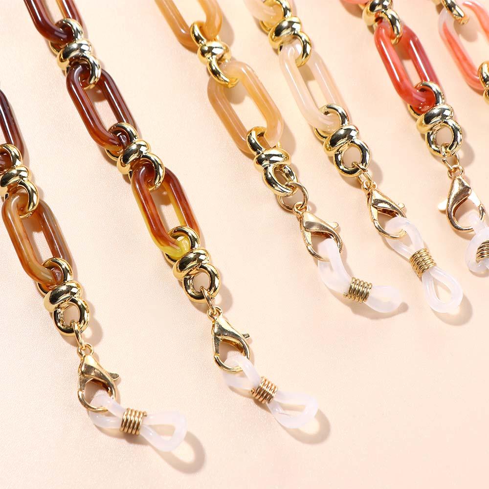 Catena per Occhiali da Donna Semplice Elegante in Metallo Cordino per Mascherina Occhiali da Sole Occhiali Acrilico Laccio da Collo