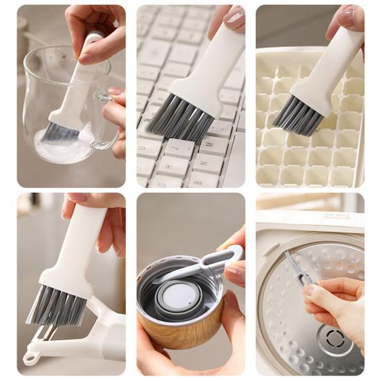 2-in-1-Reinigungsbürste für Becherdeckelspalten mit schrägen Borsten. Reinigungsbürste für Wasserflaschenabdeckungen. Dichtungsentferner. Multifunktionales Reinigungswerkzeug für Becherdeckelspalten