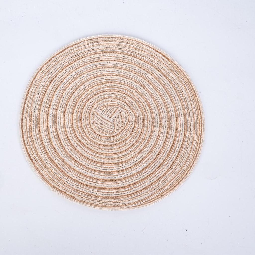 Japanese-Style Cross-Stitch Round Coaster, 11cm - Decorative Anti-Scald Heat Pad