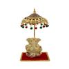Metal Chhatra Umbrella for God Idol – Design 12 | Hanging Crystal Chatri for Car Dashboard, Office Desk, Home Temple & Murti Decoration