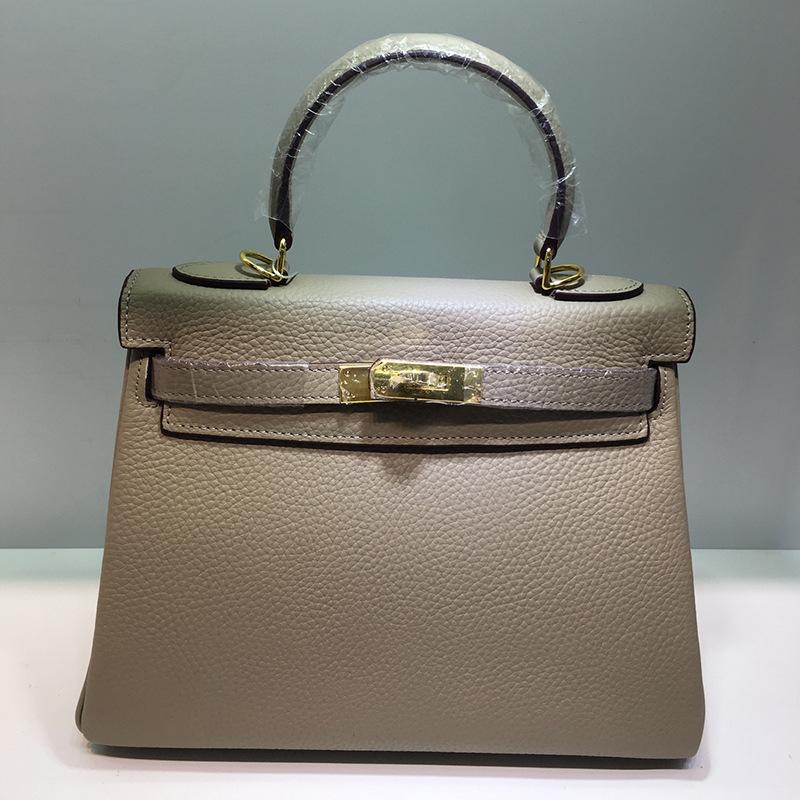 Cross-border togo lychee pattern first layer cowhide Kelli bag shoulder bag messenger bag women's bag bride bag large capacity bag