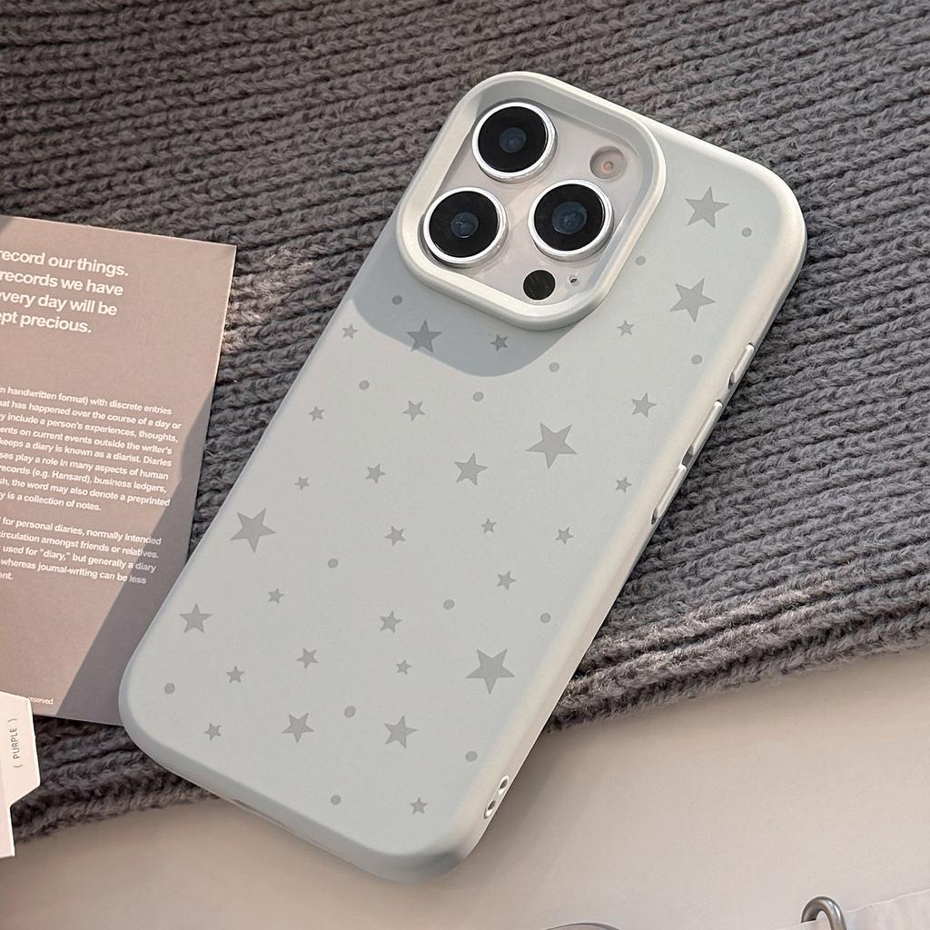 Simple Ins Gray Stars Iphone17pro Max Mobile Phone Case Apple 1514 Korean 13 Suitable for 12