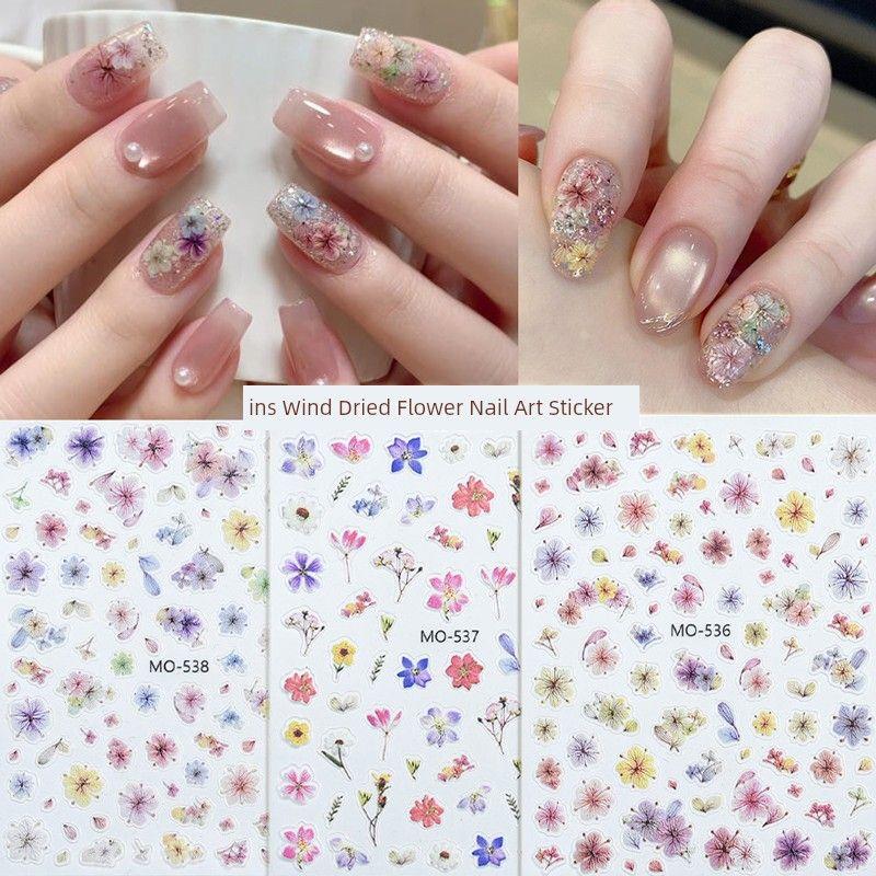 

Artificial Dried Flower Nail Stickers Relief Three-Dimensional Ins Style 2025 New Color Small Petals Wear Nail Sticker Flowers One for each of the 3 paragraphs