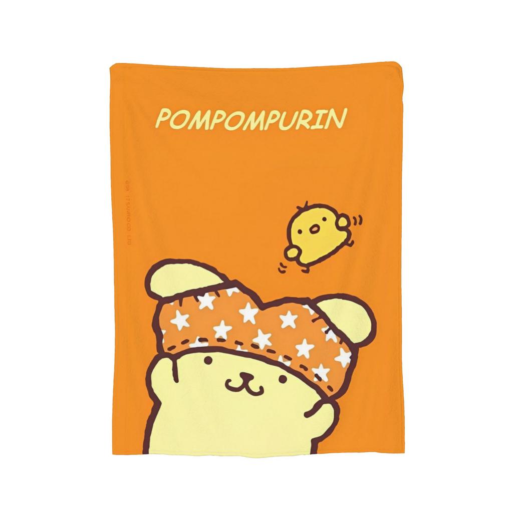Cute Pom Pom Purin Pattern Blankets Flannel Summer Air Conditioning Breathable Soft Throw Blanket for Home Bedroom Bedspread