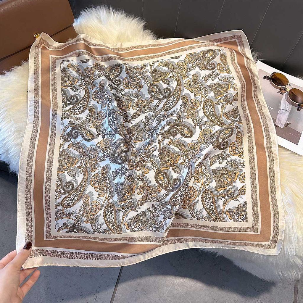 Korean New Versatile Fashion 71 Imitation Silk Square Scarf Women's High-end Sense Neck Protection Neck Scarf Silk Scarf