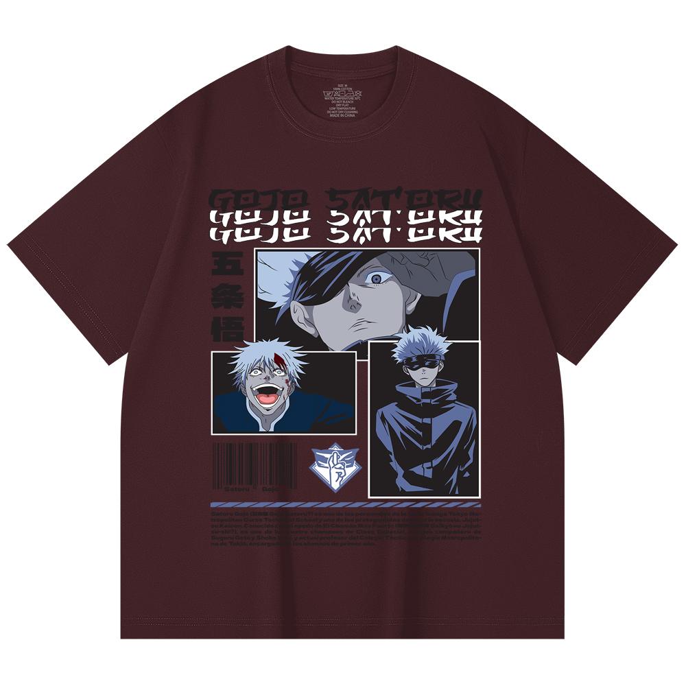 

230 Gsm 100% Cotton Jujutsu Kaisen V26 Gojo Print Unisex Heavy Cotton T Shirt 2XL