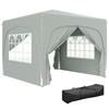 3 X 3m Pop Up Gazebo Shelter With Accessories Light Grey