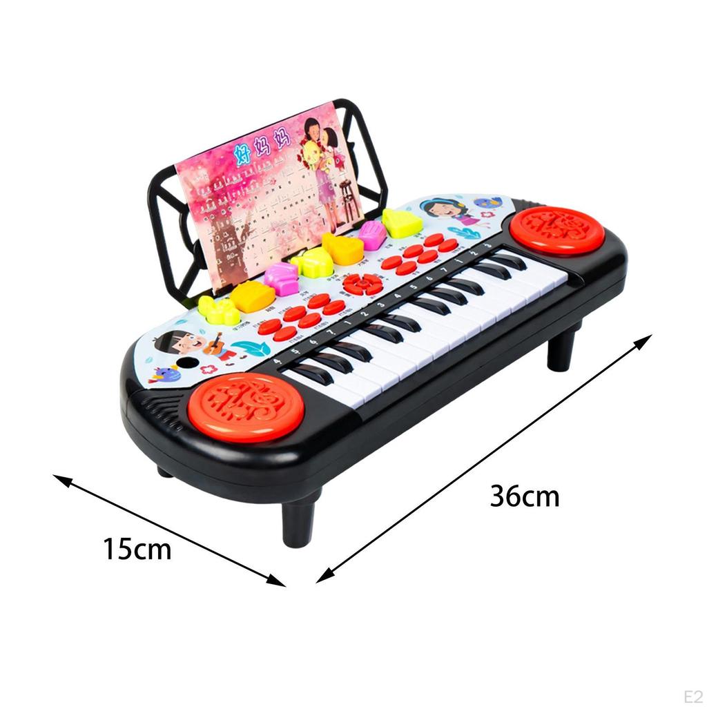 24 Keys Electronic Pianos Musical Learning Educational Toy with Piano Sheet Portable