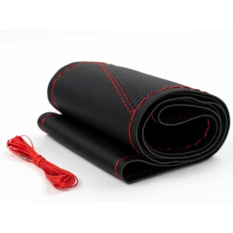 Sports Style Hand Sew Steering Wheel Cover Microfiber Leather Car Auto Steering